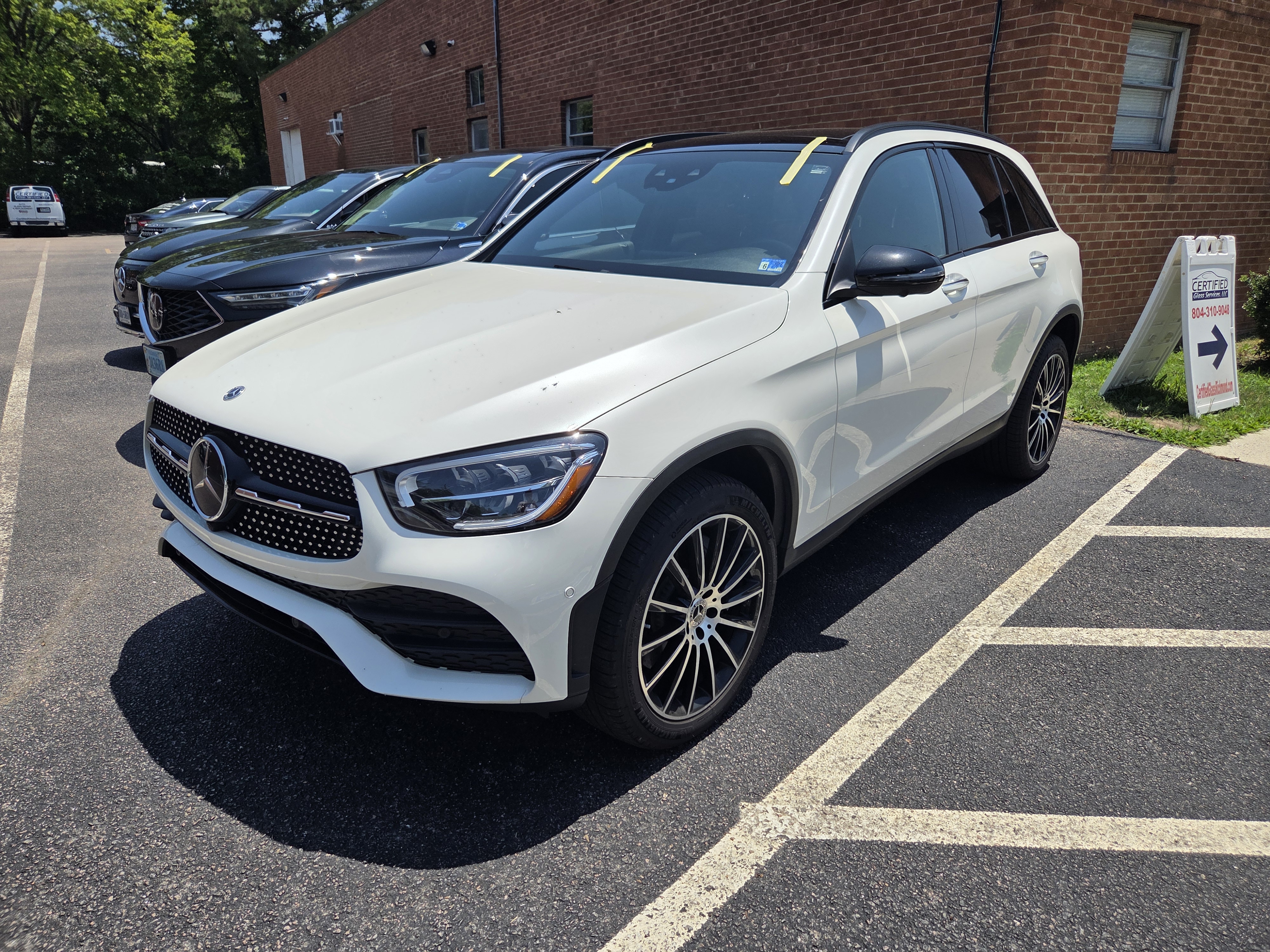 White Mercedes-Benz SUV at Certified Glass Services